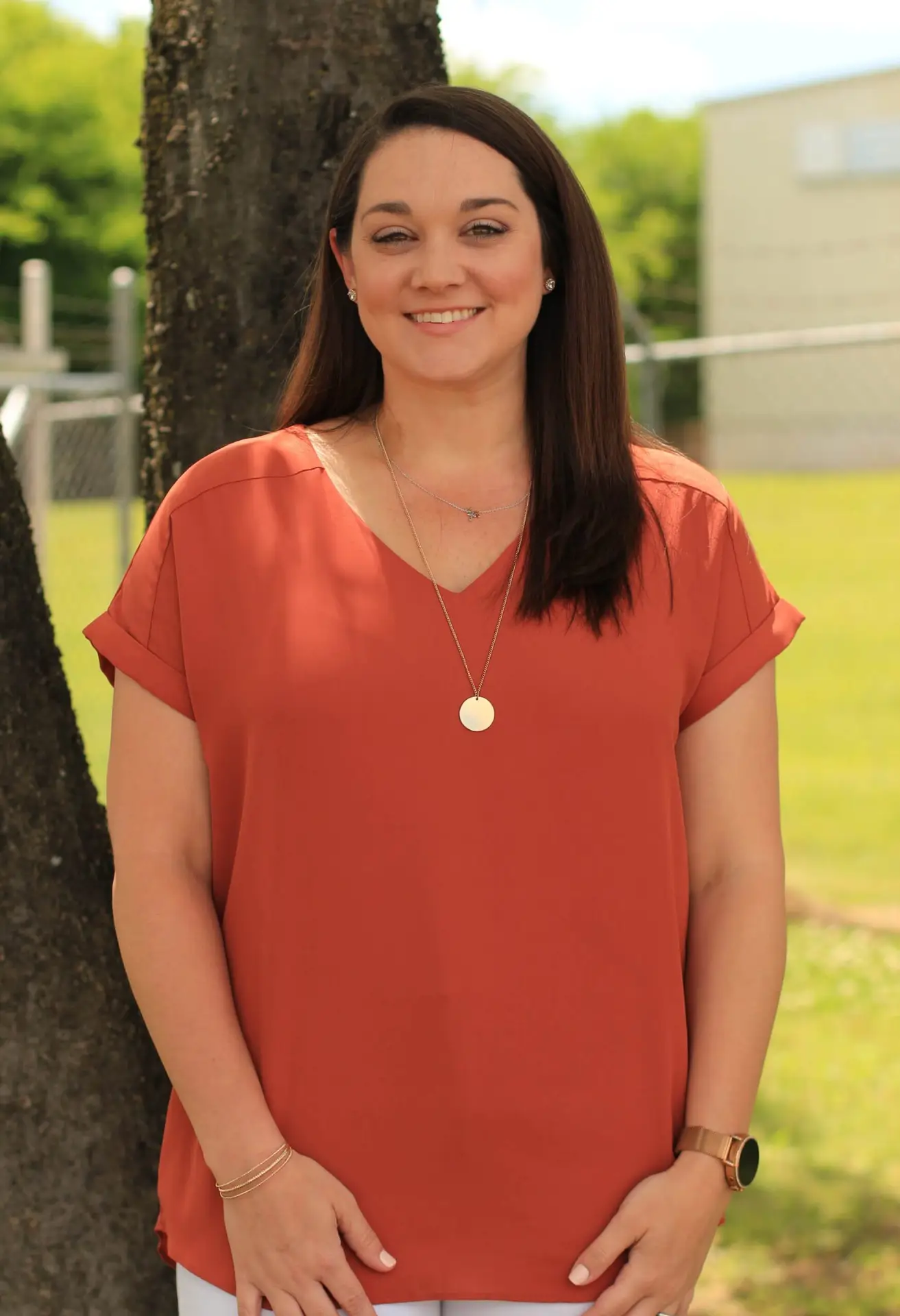 Megan Stabler smiling outside of Weiss Commercial Flooring